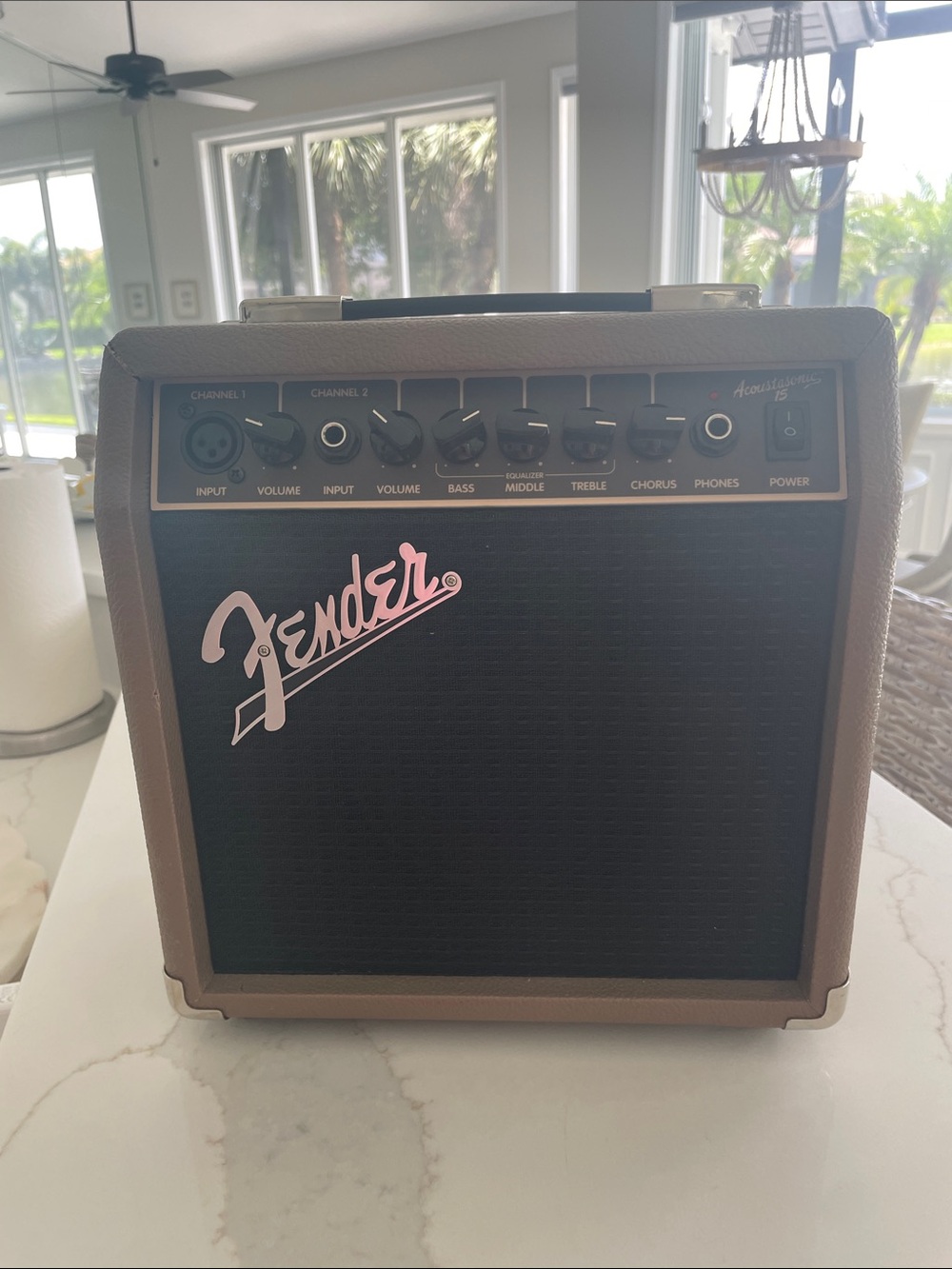 Fender Portable Acoustic 15 Amp in Brown with Black Grille